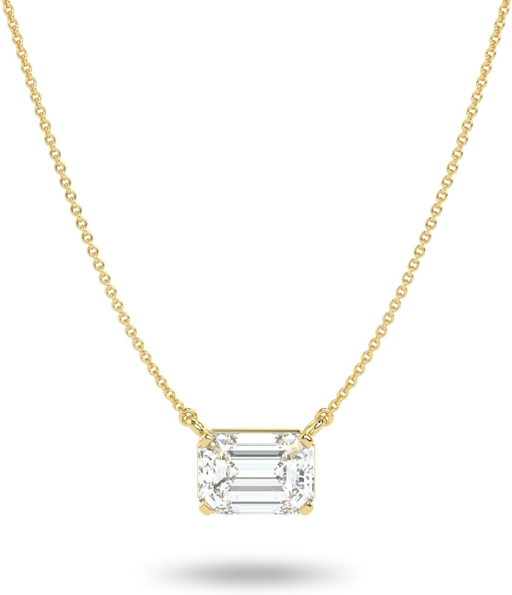 Elegant Emerald Cut Diamond Necklace