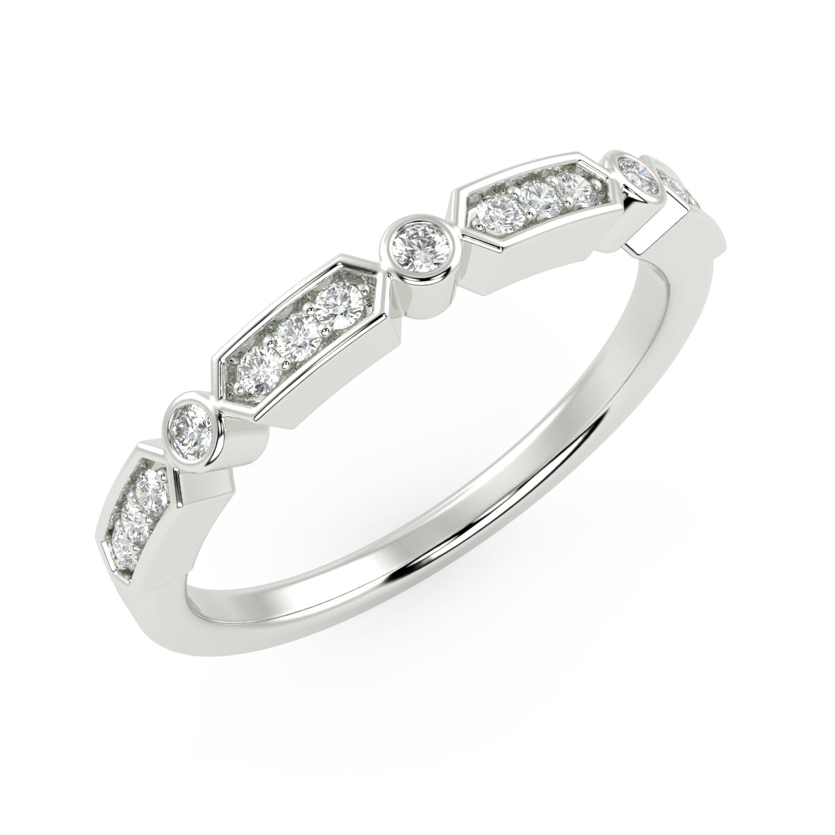 Voyager Ring in White Gold in 10K Gold (0.11 Ct. Tw.)