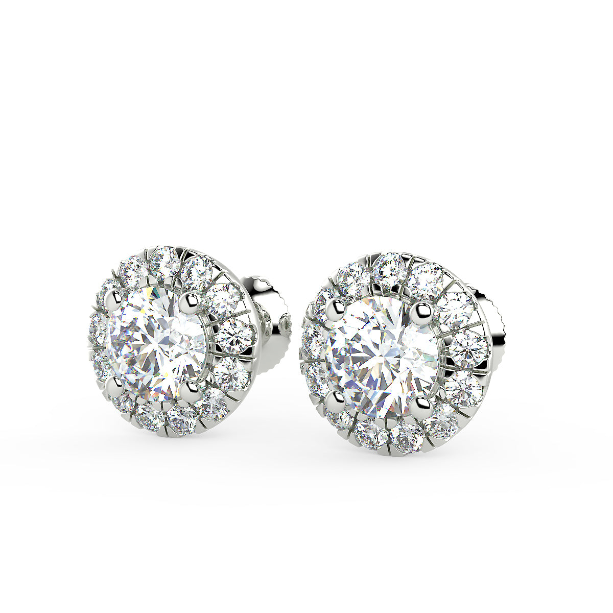Cassiopeia Stud Earrings in White Gold (1.40 Ct. Tw.)