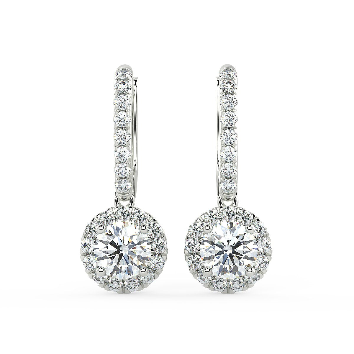 Cassiopeia White Gold Drop Earrings (1.70 Ct. Tw.)