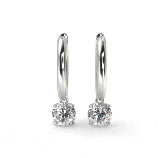Sirius Drop Huggies in White Gold (1.00 Ct. Tw.)