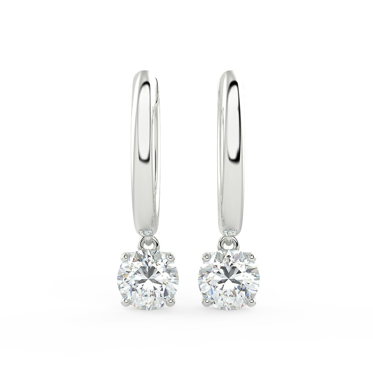 Sirius Drop Huggies in White Gold (1.00 Ct. Tw.)