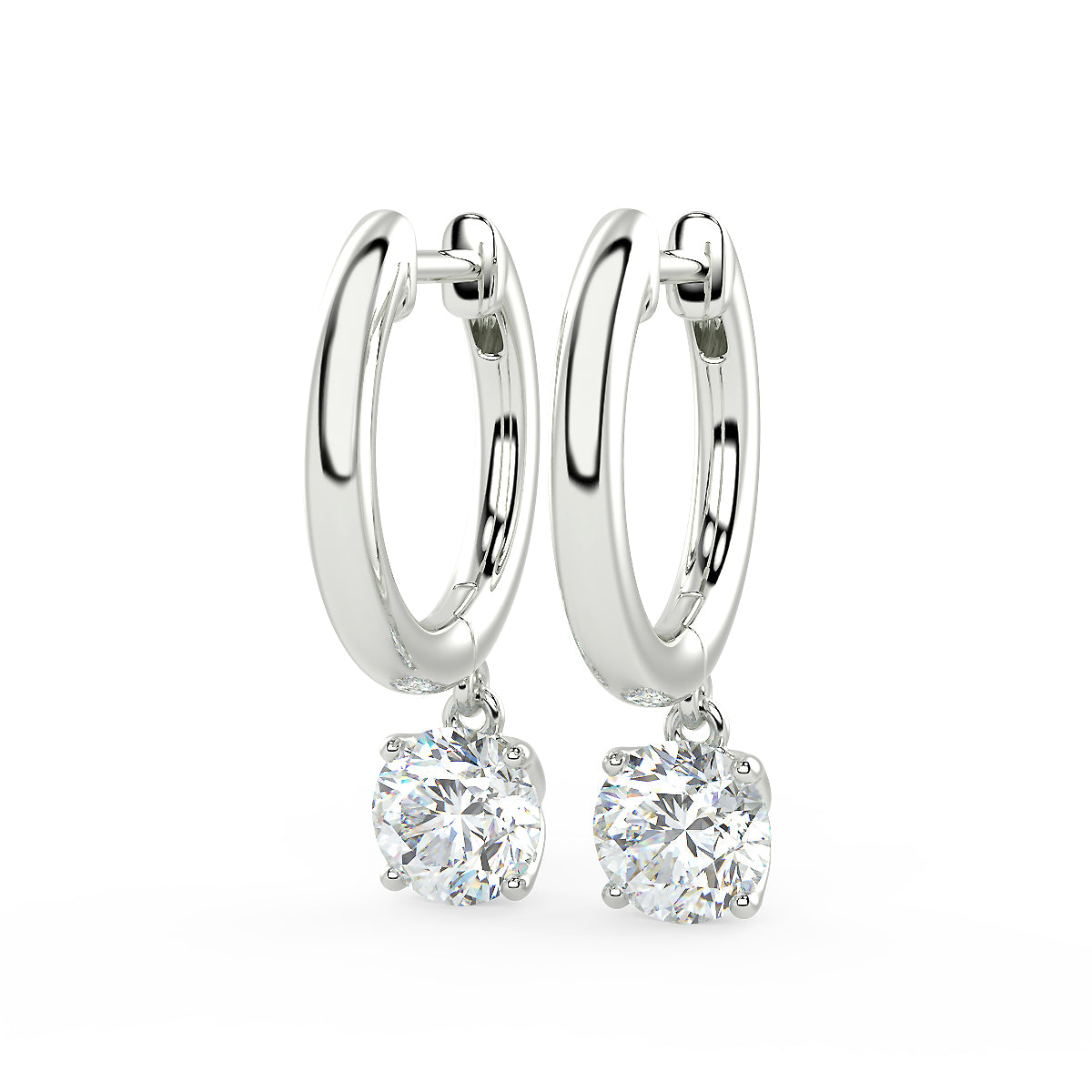 Sirius Drop Huggies in White Gold (1.00 Ct. Tw.)