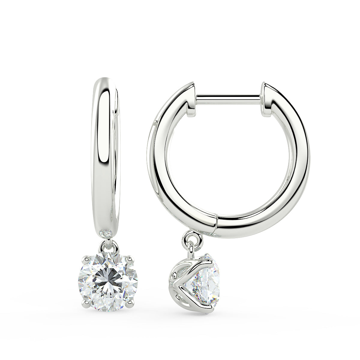 Sirius Drop Huggies in White Gold (1.00 Ct. Tw.)