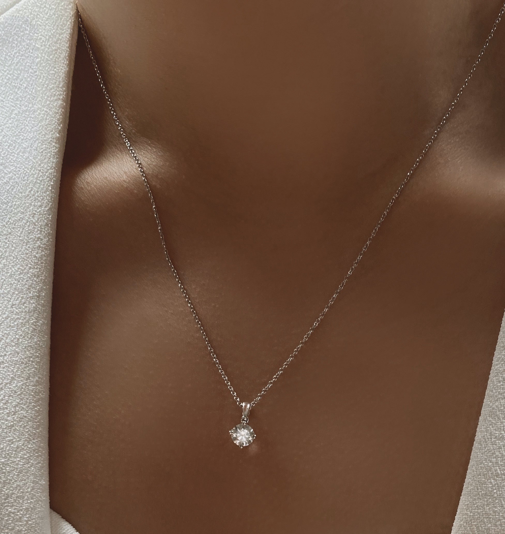 Sirius Solitaire Necklace - White Gold (0.80 Ct. Tw.)