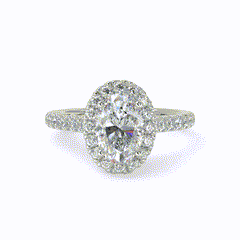 Ellipse Engagement Ring in White Gold