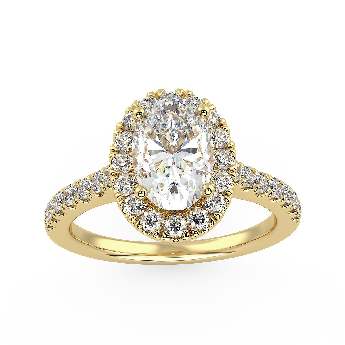 Ellipse Engagement Ring in Yellow Gold