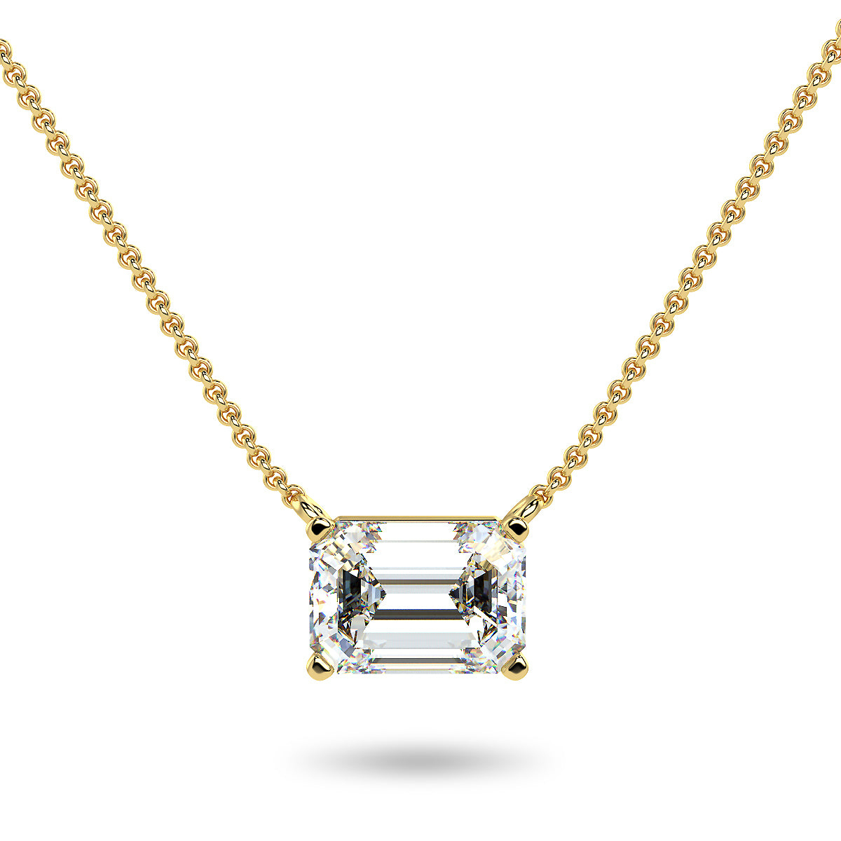 Sirius Lab Grown Emerald Necklace in 14K Gold