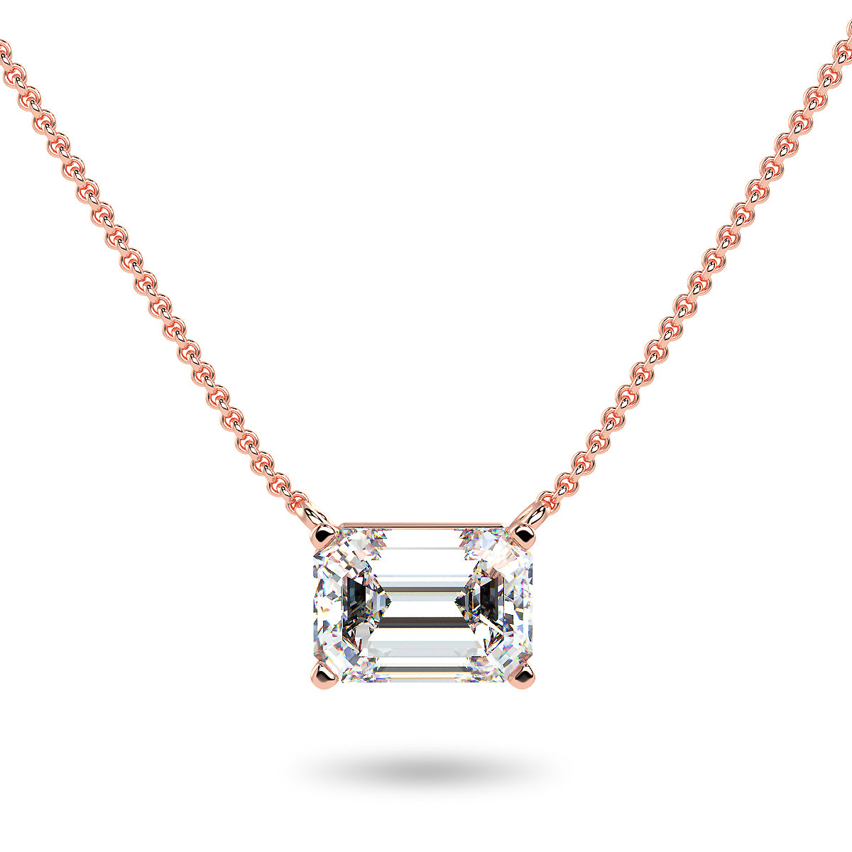 Sirius Lab Grown Emerald Necklace in 14K Gold