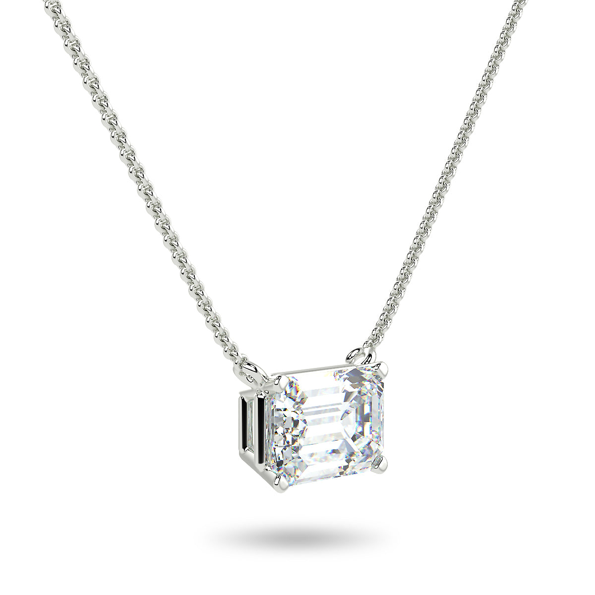 Sirius Lab Grown Emerald Necklace in 14K Gold