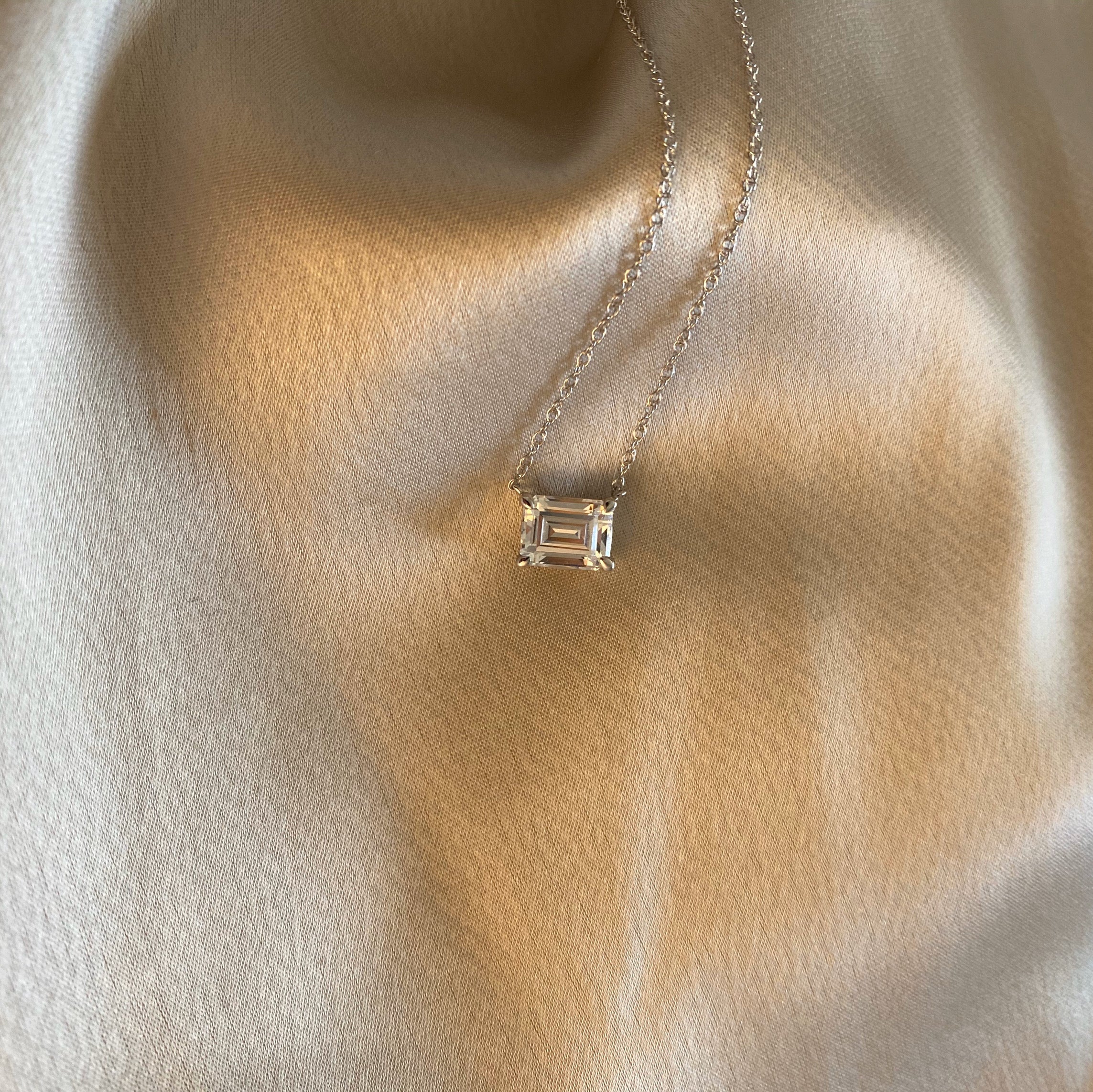 Sirius Lab Grown Emerald Necklace in 14K Gold