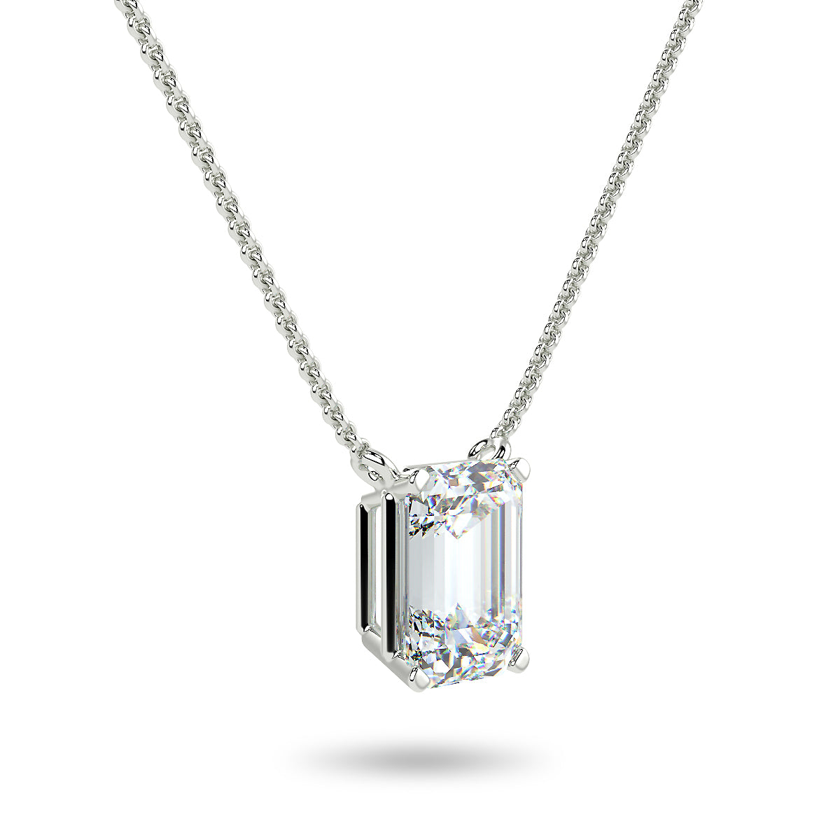 Midnight Emerald Necklace - White Gold - Multiple Sizes