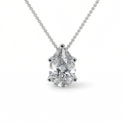 Sirius Pear Necklace - White Gold - Multiple Sizes