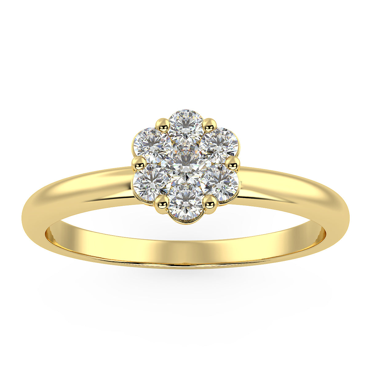 Illusion Solitaire Ring in 10K Gold