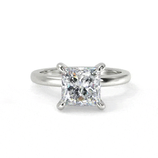 Sirius Princess Engagement Ring in White Gold