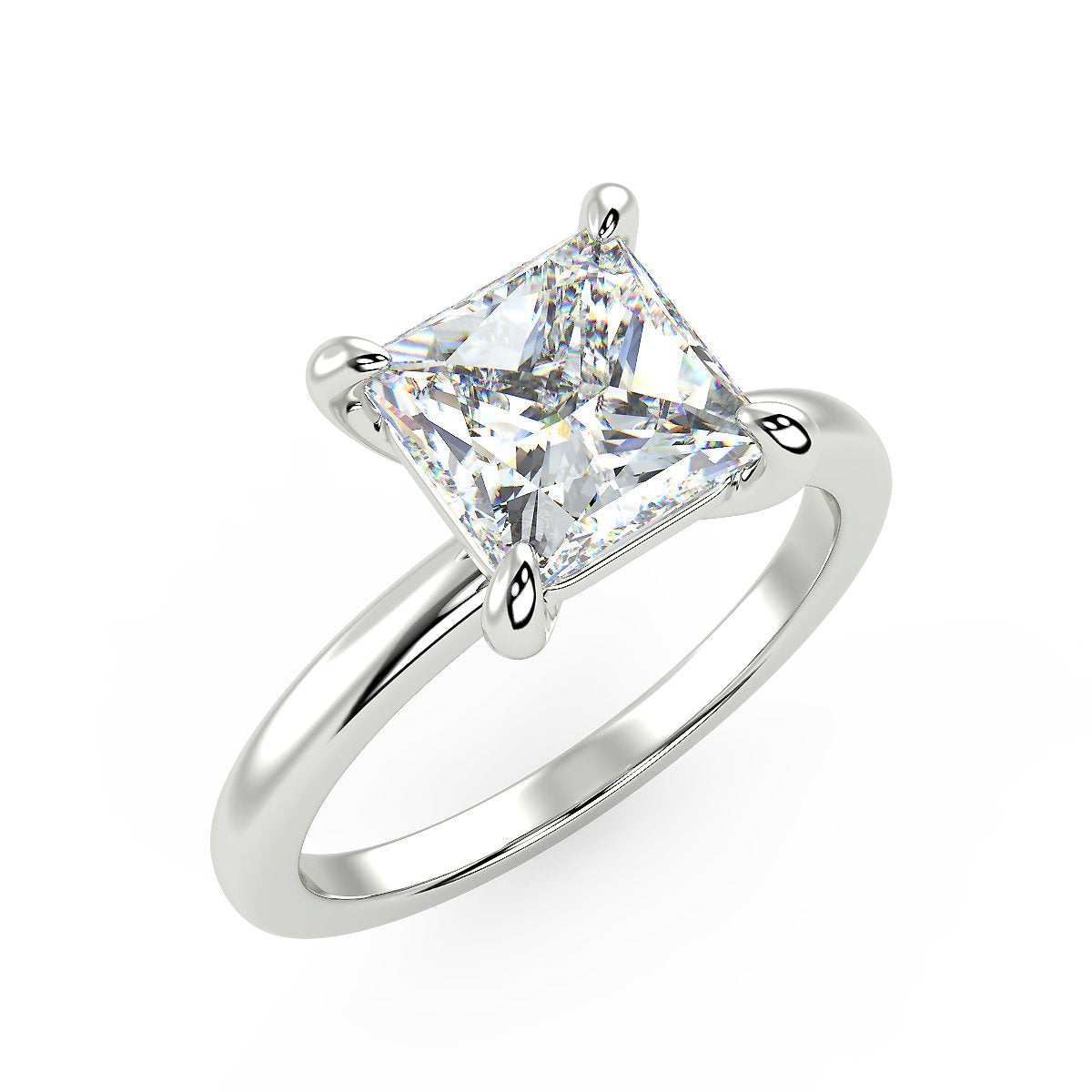 Sirius Princess Engagement Ring in White Gold