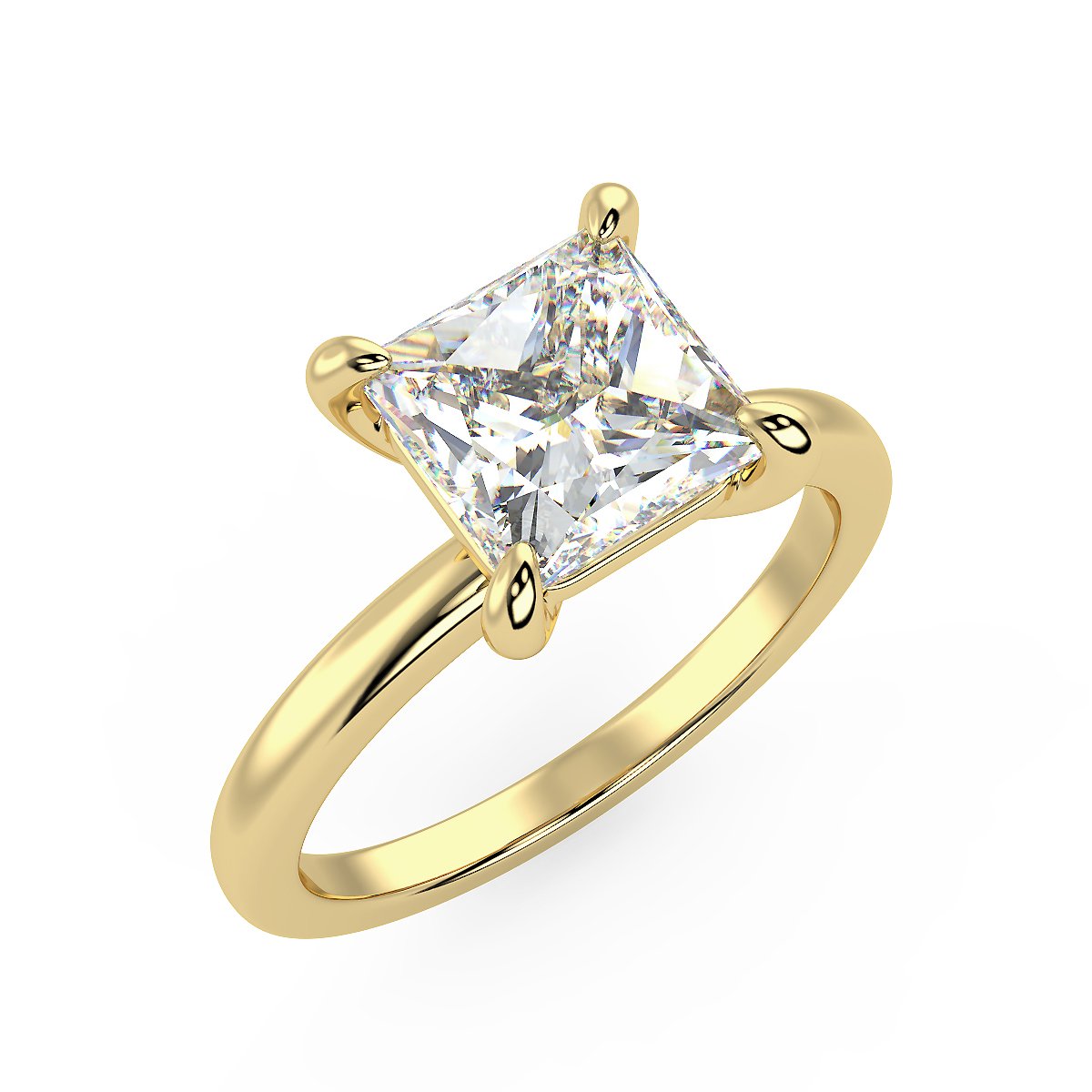 Sirius Princess Engagement Ring in Yellow Gold