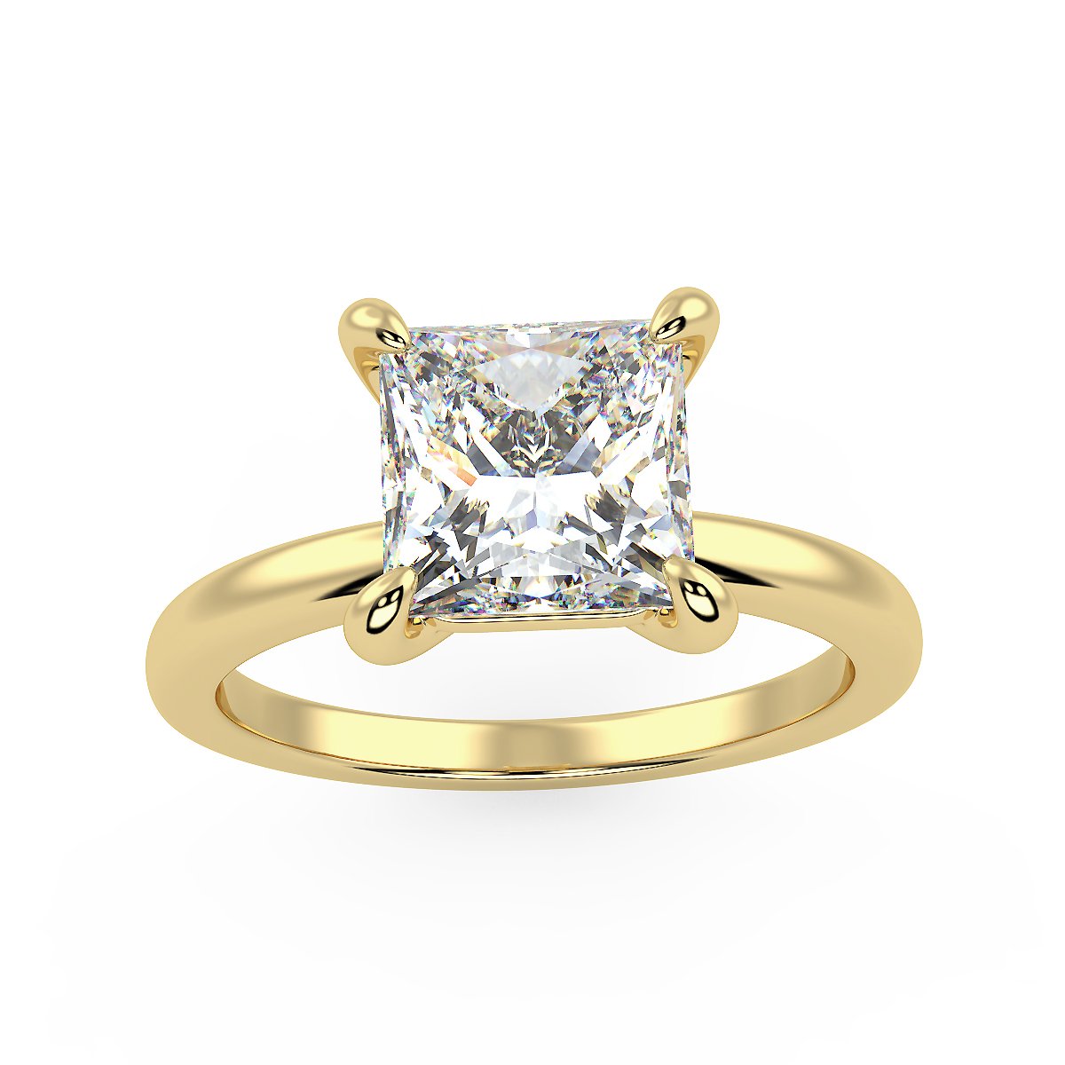 Sirius Princess Engagement Ring in Yellow Gold