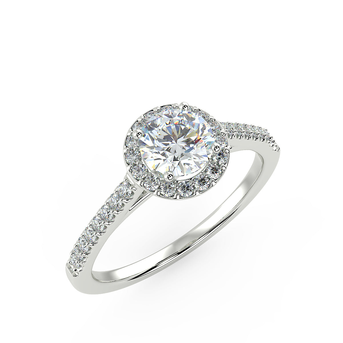 Polaris Engagement Ring in White Gold