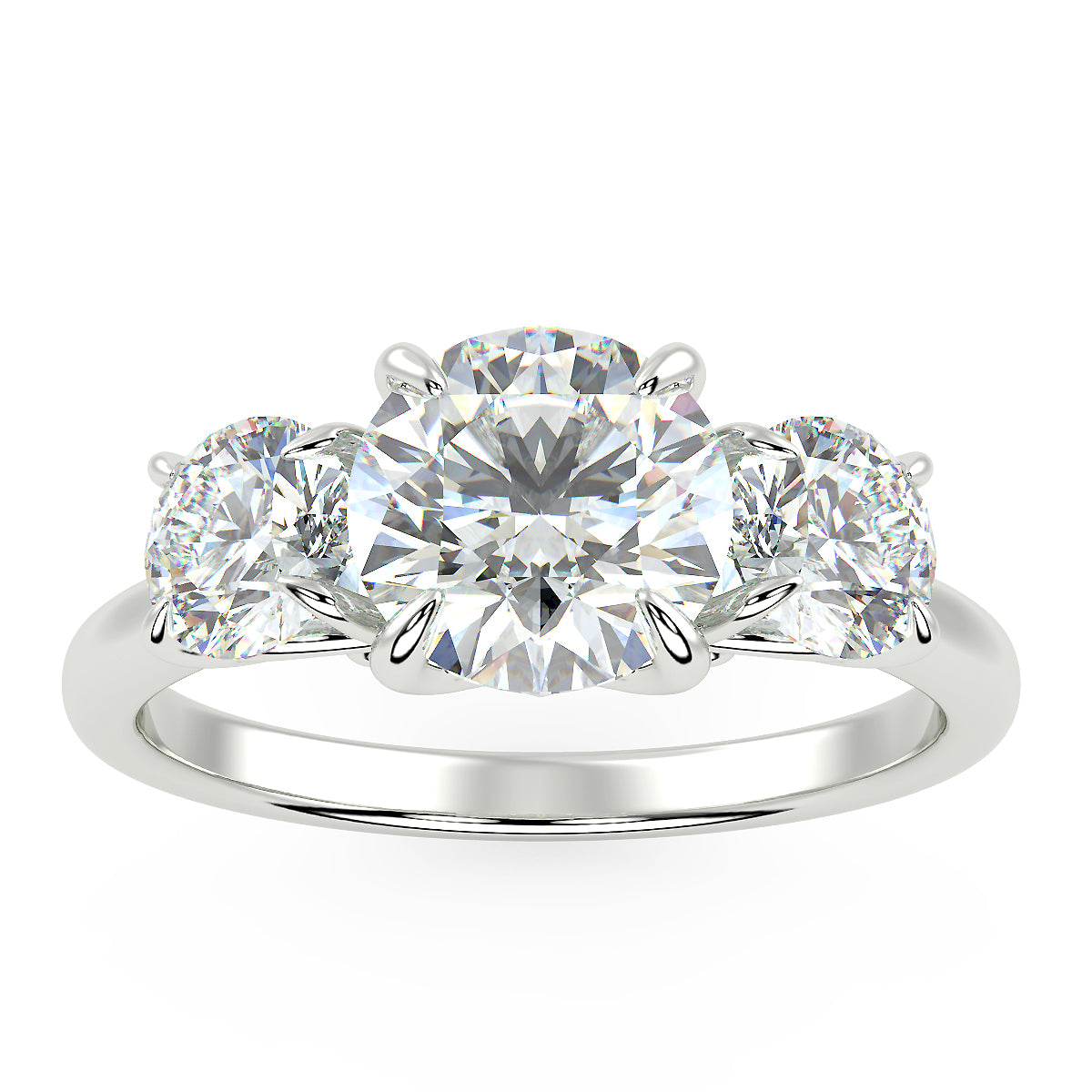 Centauri Three-Stone Ring in White Gold