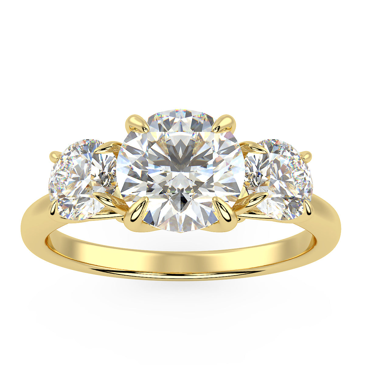 Centauri Three-Stone Ring in Yellow Gold