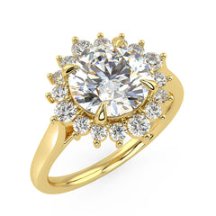 Starburst Engagement Ring in Yellow Gold