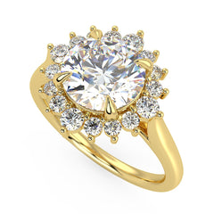 Starburst Engagement Ring in Yellow Gold