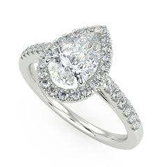 Pavo Engagement Ring in White Gold